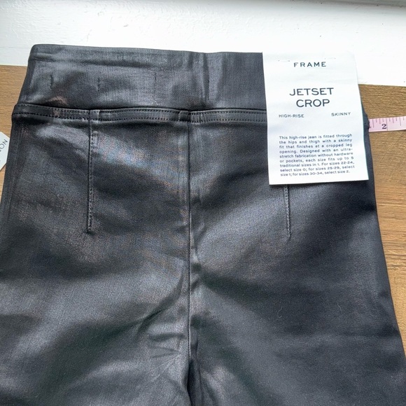 Frame Women’s The Jetset Skinny Crop Pants in Sheer Noir/ Black size 0 NWT - Picture 5 of 8